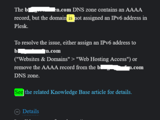 Plesk Panel SSL IPv6 AAAA Hatası Çözümü