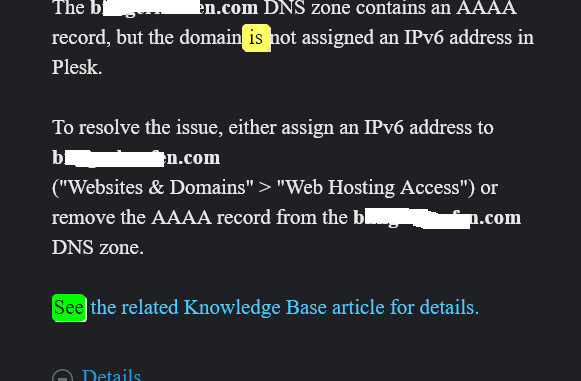 PLESK-SSL-HATASI-IPV6-AAAA Plesk Panel SSL IPv6 AAAA Hatası Çözümü